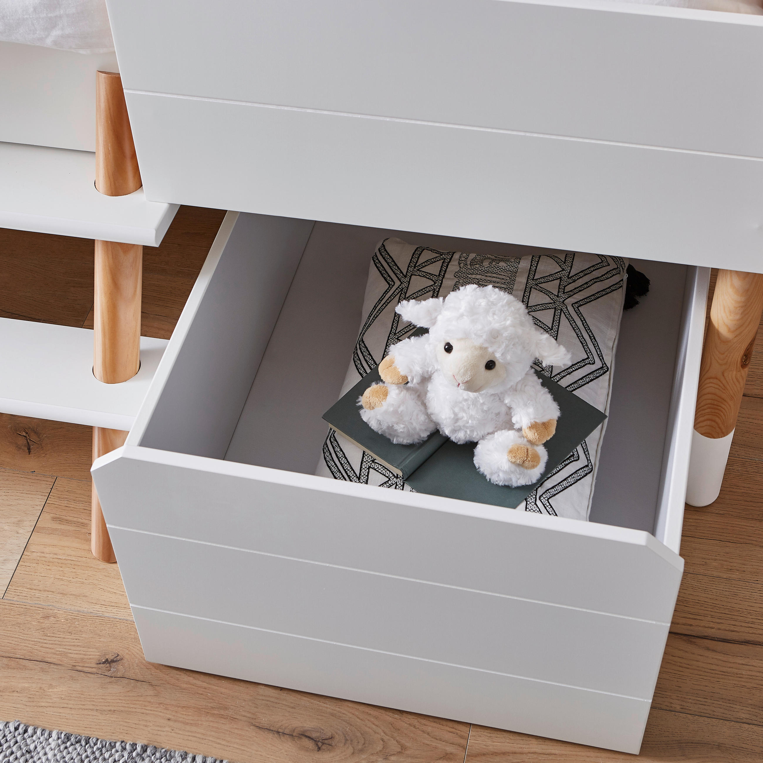BETTSCHUBKASTEN 58/40/90 cm Weiß  - Weiß, Design, Holzwerkstoff/Kunststoff (58/40/90cm) - Xora
