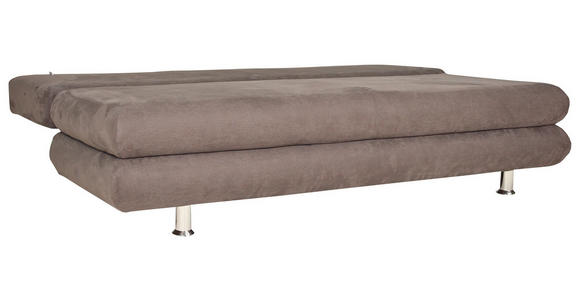 SCHLAFSOFA  in Mikrofaser Braun  - Chromfarben/Braun, Design, Kunststoff/Textil (196/74/90cm) - Carryhome