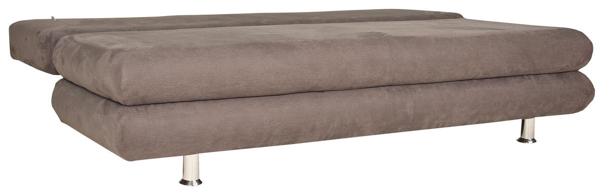 BÄDDSOFFA i mikrofiber brun  - kromfärg/brun, Design, textil/plast (196/74/90cm) - MID.YOU