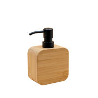 DOZATOR DE SĂPUN lemn, plastic  - culoare natur/negru, Basics, plastic/lemn (10/16/5,6cm) - Sadena