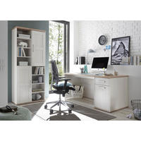 BIROU in material pe bază de lemn  - argintiu/alb, Design, plastic/material pe bază de lemn (160/73/76cm) - MID.YOU