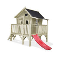 SPIELHAUS  - Rot/Naturfarben, KONVENTIONELL, Holz (322/184/227cm) - EXIT Toys