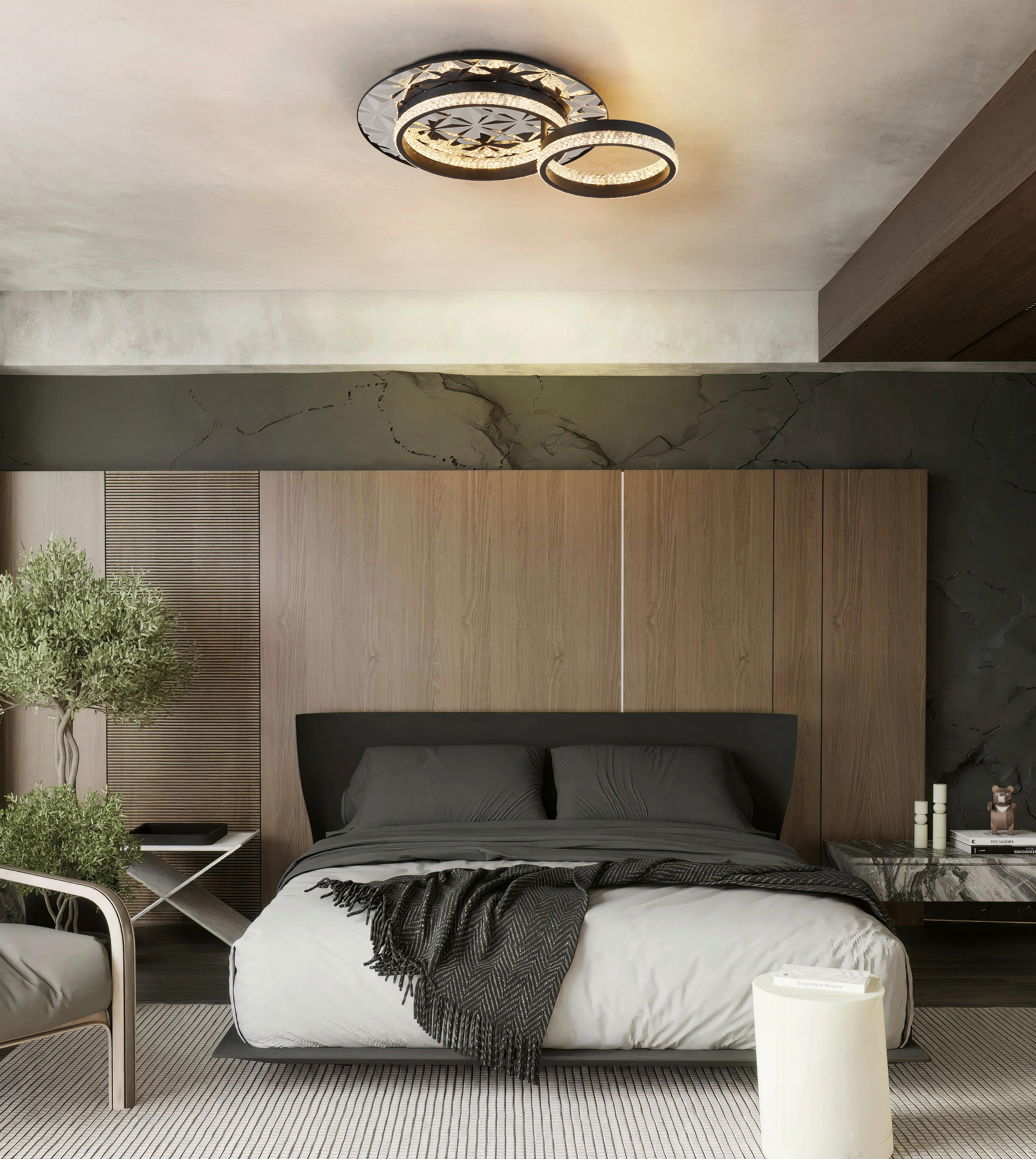 LED-DECKENLEUCHTE DELLA II 50,5/40/14 cm   - Klar/Chromfarben, Design, Kunststoff/Metall (50,5/40/14cm) - Globo