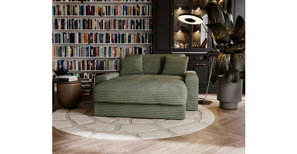 XXL-SESSEL Cord Olivgrün - Schwarz/Olivgrün, MODERN, Kunststoff/Textil (160/87/190cm) - Carryhome