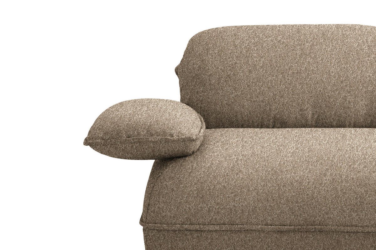 ECKSOFA Chenille Beigebraun  - Beigebraun/Schwarz, Design, Kunststoff/Textil (343/154cm) - Koinor