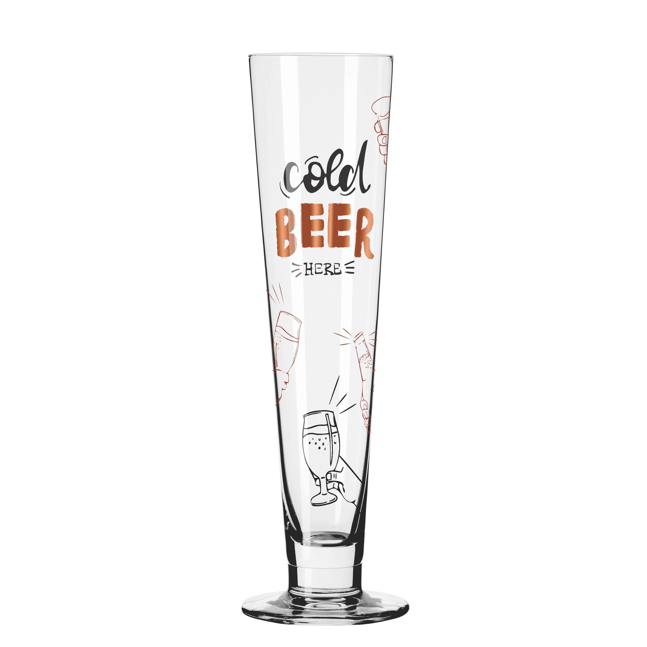 BIERGLAS 385 ml  - Rot/Goldfarben, Trend, Glas (7,5/24,9/7,5cm) - Ritzenhoff