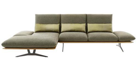 ECKSOFA in Flachgewebe Grün  - Schwarz/Grün, Design, Holz/Textil (159/314cm) - Dieter Knoll