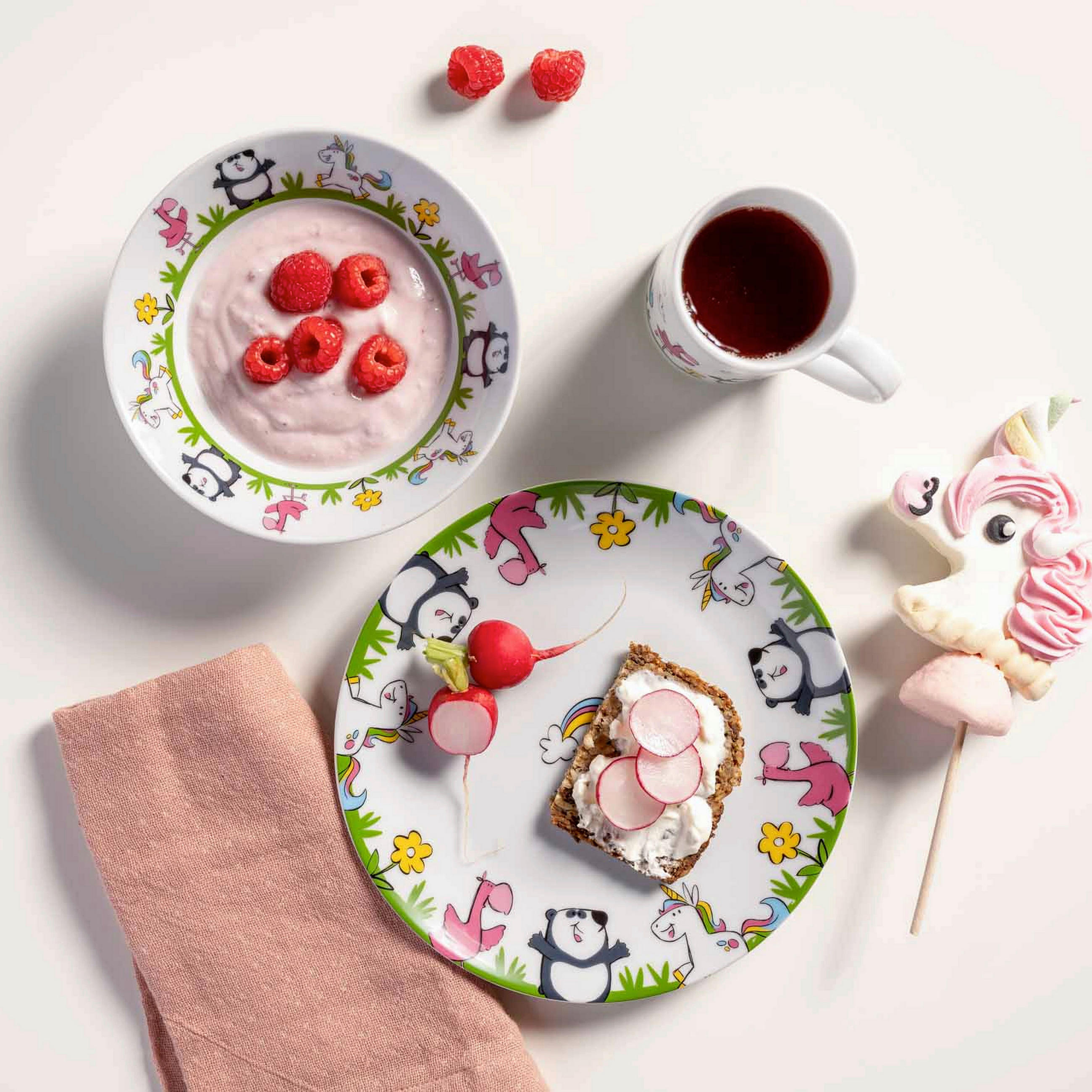 KINDERGESCHIRRSET 3-teilig  - Gelb/Schwarz, LIFESTYLE, Keramik (21,30/21,50/9,50cm) - Leonardo