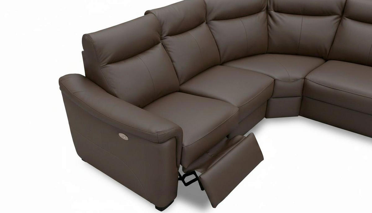 ECKSOFA Echtleder Dunkelbraun  - Wengefarben/Dunkelbraun, Design, Leder/Holz (260/229cm) - Livetastic