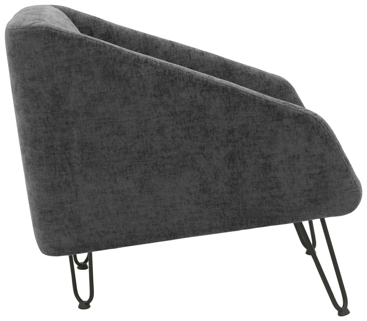 SESSEL in Chenille Dunkelgrau  - Dunkelgrau/Creme, Basics, Textil/Metall (60/71/83cm) - Livetastic