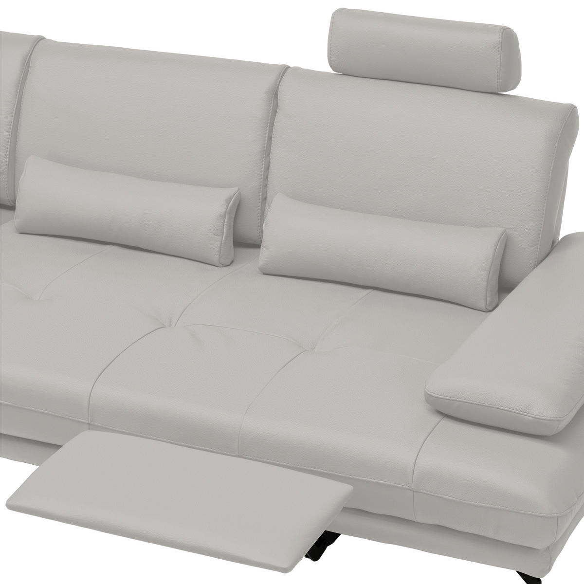 COLȚAR piele grej  - grej/negru, Design, metal/piele (187/273cm) - Celina Home