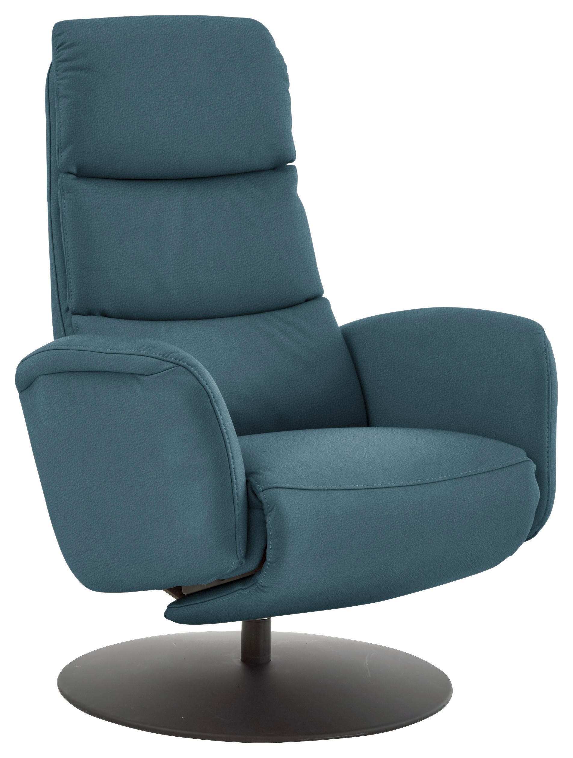 RELAXSESSEL in Leder Blau  - Blau/Schwarz, Design, Leder/Metall (76/108/86cm) - Dieter Knoll