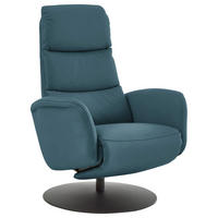 RELAXSESSEL in Leder Blau  - Blau/Schwarz, Design, Leder/Metall (76/108/86cm) - Dieter Knoll