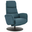 RELAXSESSEL in Leder Blau  - Blau/Schwarz, Design, Leder/Metall (76/108/86cm) - Dieter Knoll