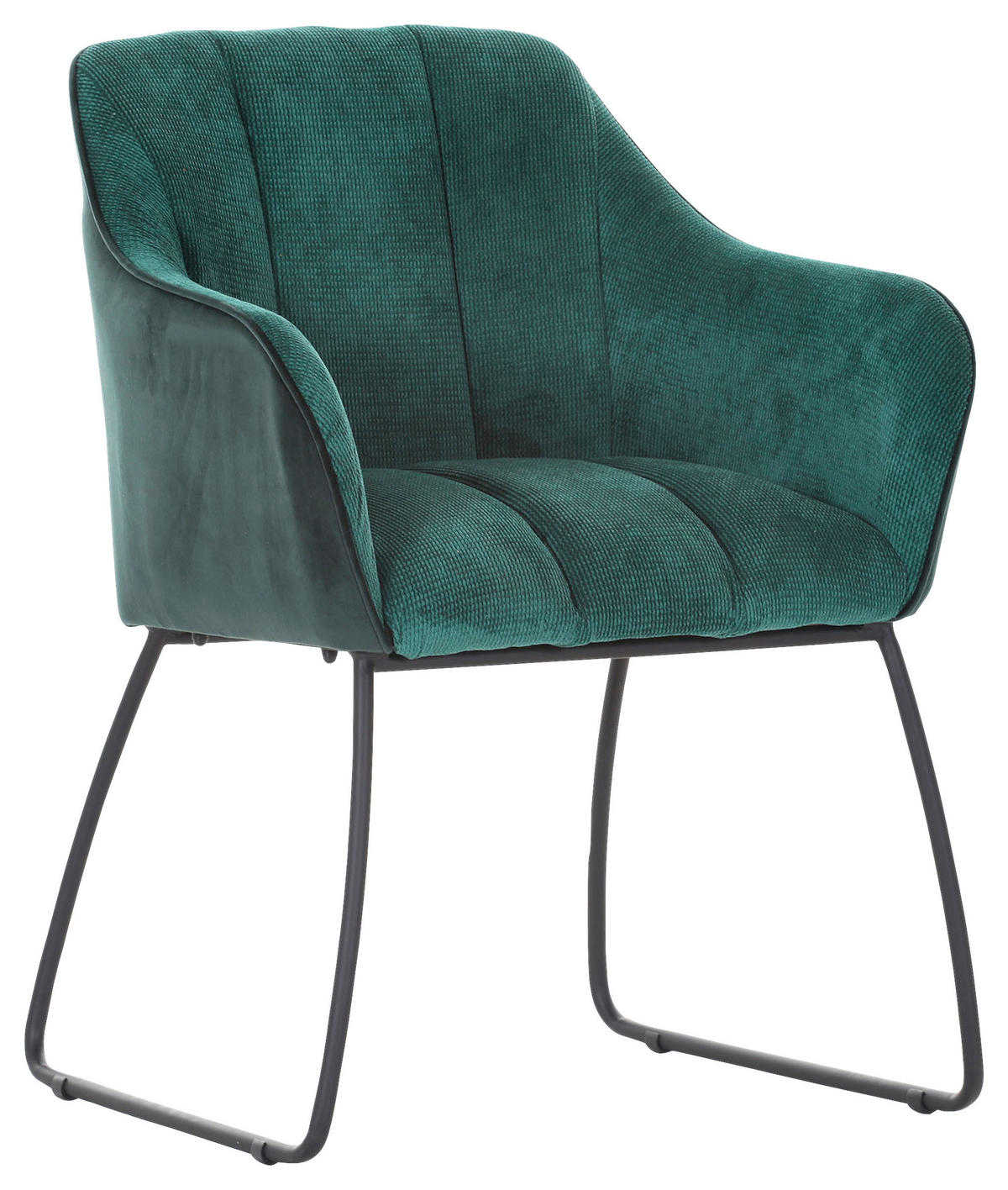 ARMLEHNSTUHL  Stoffauswahl, Typenauswahl Samt, Flachgewebe  - Schwarz/Grün, Design, Textil/Metall (59/85/59cm) - Novel