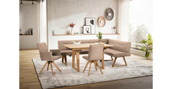 ECKBANK 230/170 cm  in Eichefarben, Beige  - Eichefarben/Beige, KONVENTIONELL, Holz/Textil (230/170cm) - Moderano