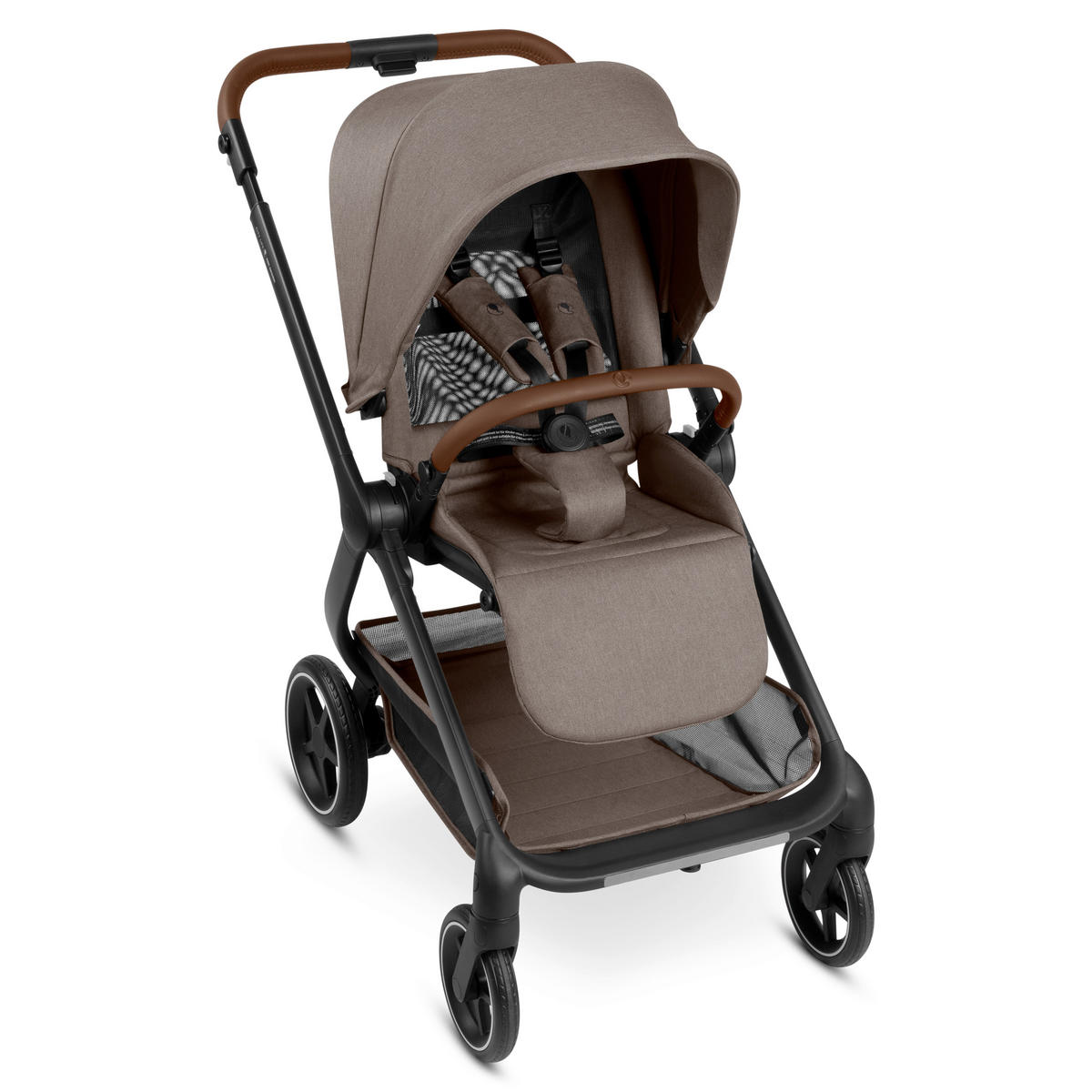 KINDERWAGENSET  City Life All in One Set  Nature  - Graubraun/Schwarz, Basics, Textil/Metall (82/52/107,5cm) - ABC Design