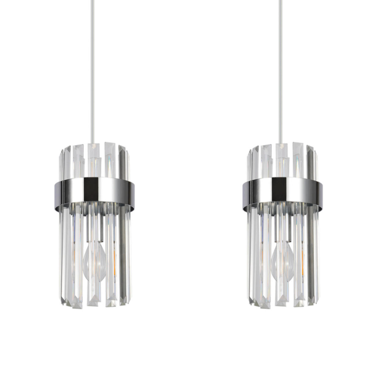 HÄNGELEUCHTE Vetro 150/40/14 cm  - Chromfarben, KONVENTIONELL, Glas (150/40/14cm)