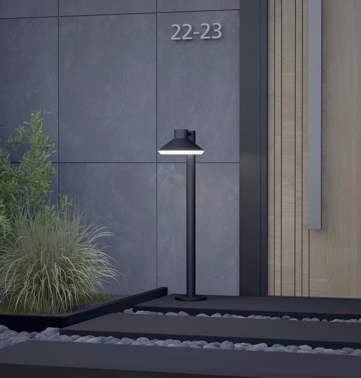 SOCKELLEUCHTE 25/20,5/74,5 cm  - Schwarz/Weiß, Design, Kunststoff/Metall (25/20,5/74,5cm) - Eglo