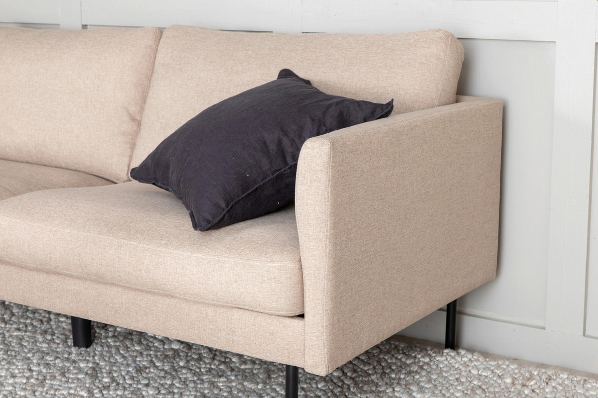 2-SITZER-SOFA Textilgeflecht Braun, Schwarz  - Hellbraun/Beige, Design, Textil/Metall (180/78/80cm) - Livetastic