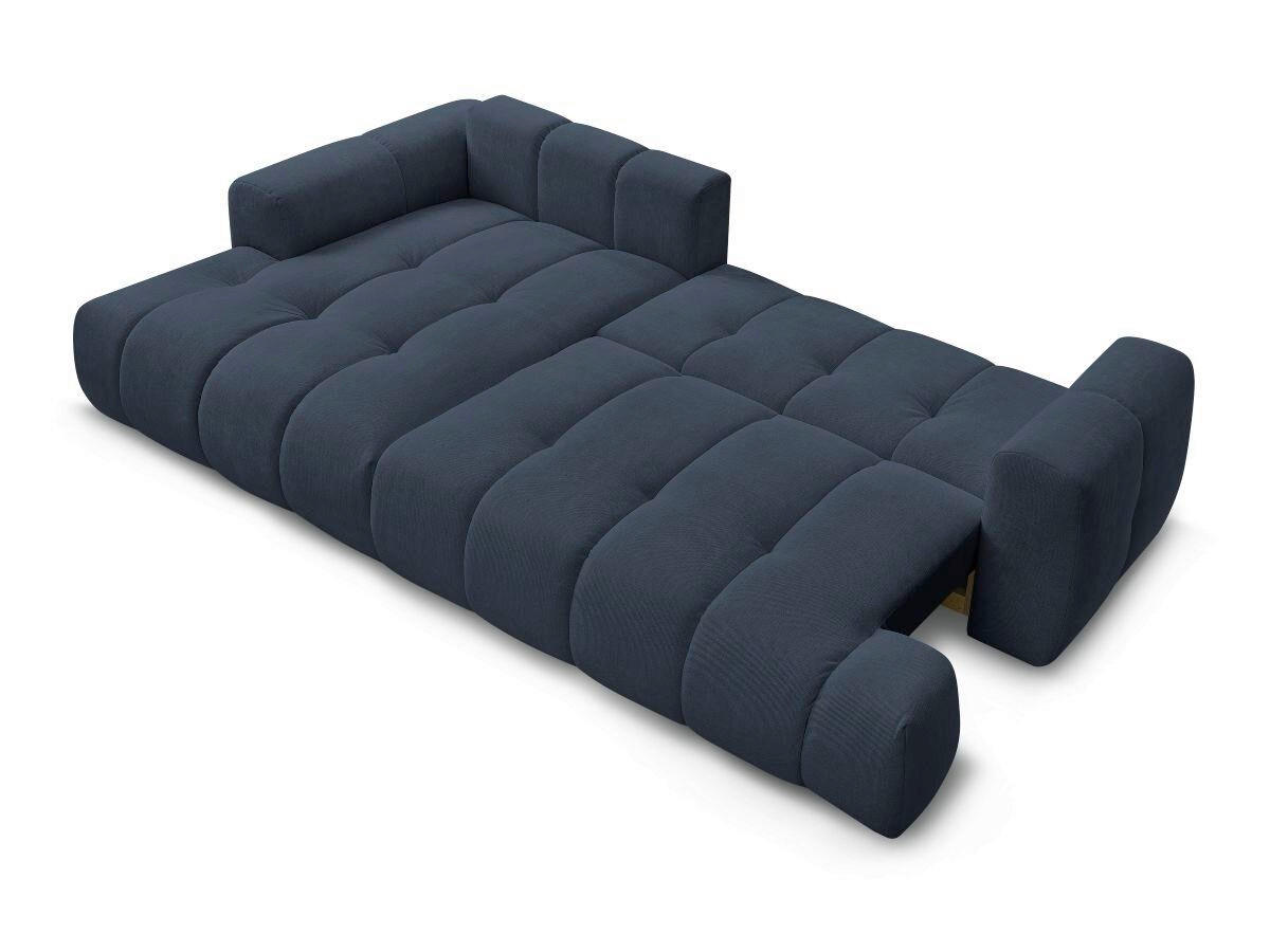 ECKSCHLAFSOFA FUJI Leinenoptik Dunkelblau  inkl.  - Schwarz/Dunkelblau, MODERN, Kunststoff/Textil (160/292cm)