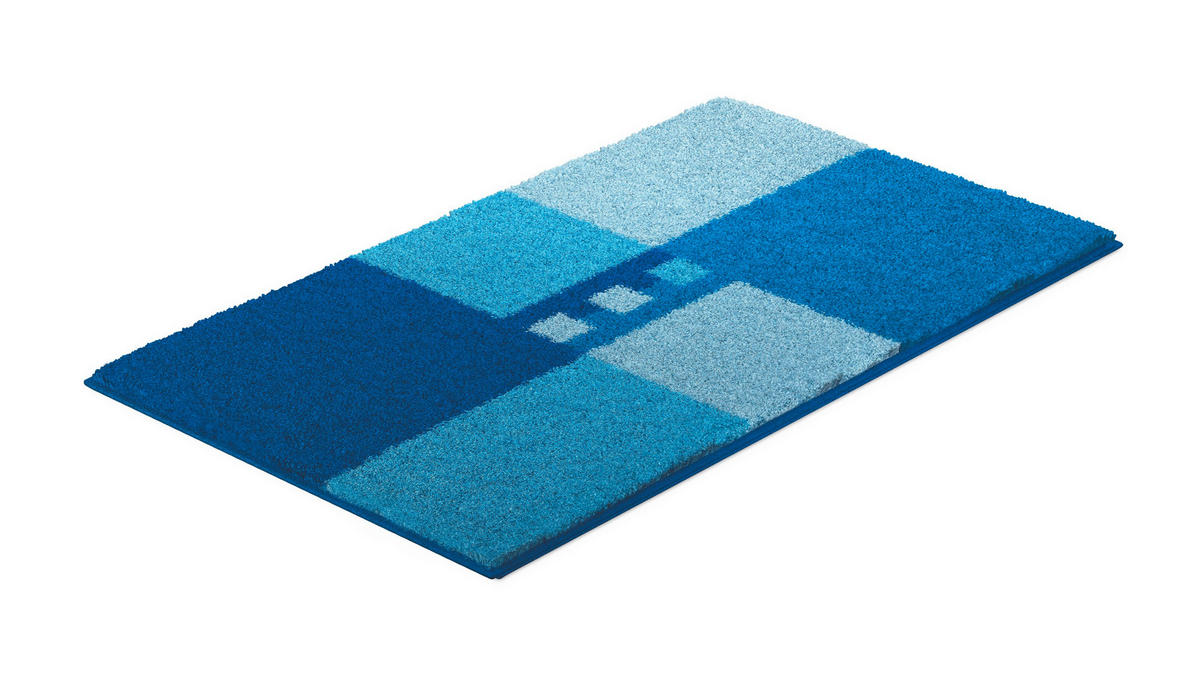 BADEMATTE Blau 65/115 cm  - Blau, Basics, Kunststoff/Textil (65/115cm) - Grund
