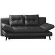 SCHLAFSOFA in Echtleder Anthrazit  - Anthrazit/Schwarz, Design, Leder/Metall (209/94/94cm) - Novel