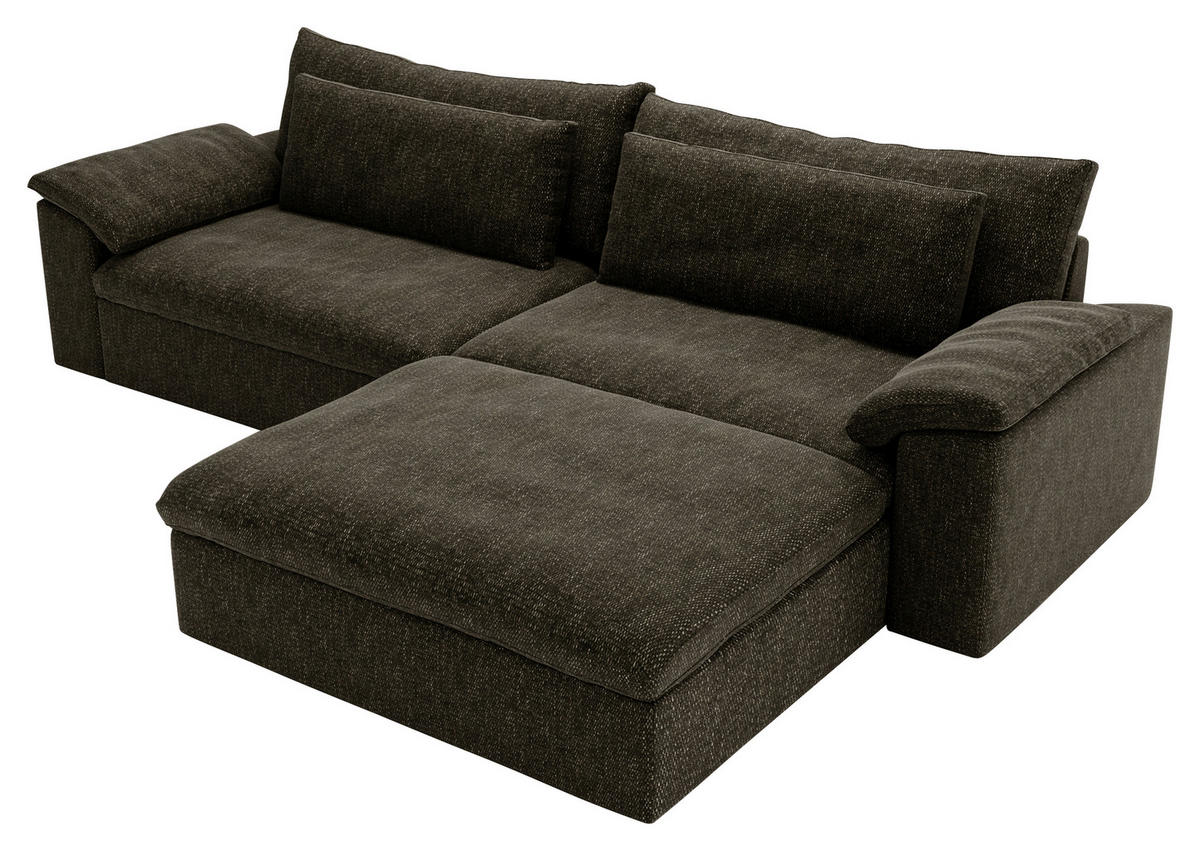ECKSOFA  in Webstoff Schwarz  306/198 cm  - Schwarz, MODERN, Kunststoff/Textil (306/198cm) - Carryhome