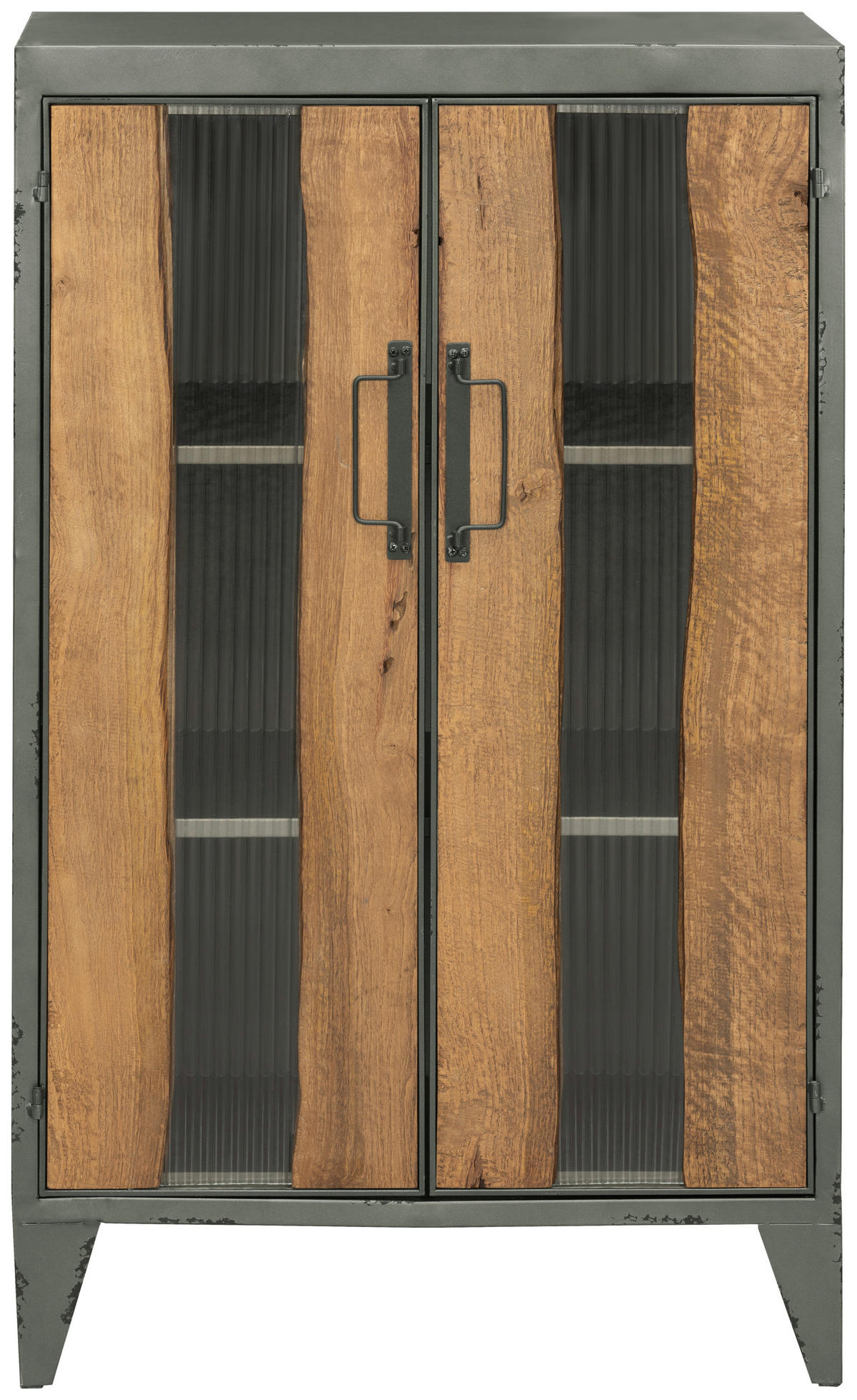 SCHUHSCHRANK Tanne massiv Naturfarben, Schwarz  - Schwarz/Naturfarben, KONVENTIONELL, Glas/Holz (64/110/33cm) - Livetastic