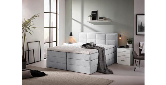 BOXSPRINGBETT 180/200 cm in Greige - Greige/Schwarz, KONVENTIONELL, Kunststoff/Textil (180/200cm) - Carryhome