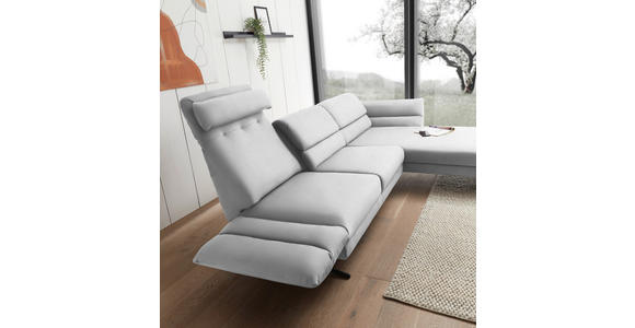 ECKSOFA Creme Flachgewebe  - Creme/Schwarz, Design, Textil/Metall (279-327/176-217cm) - Dieter Knoll
