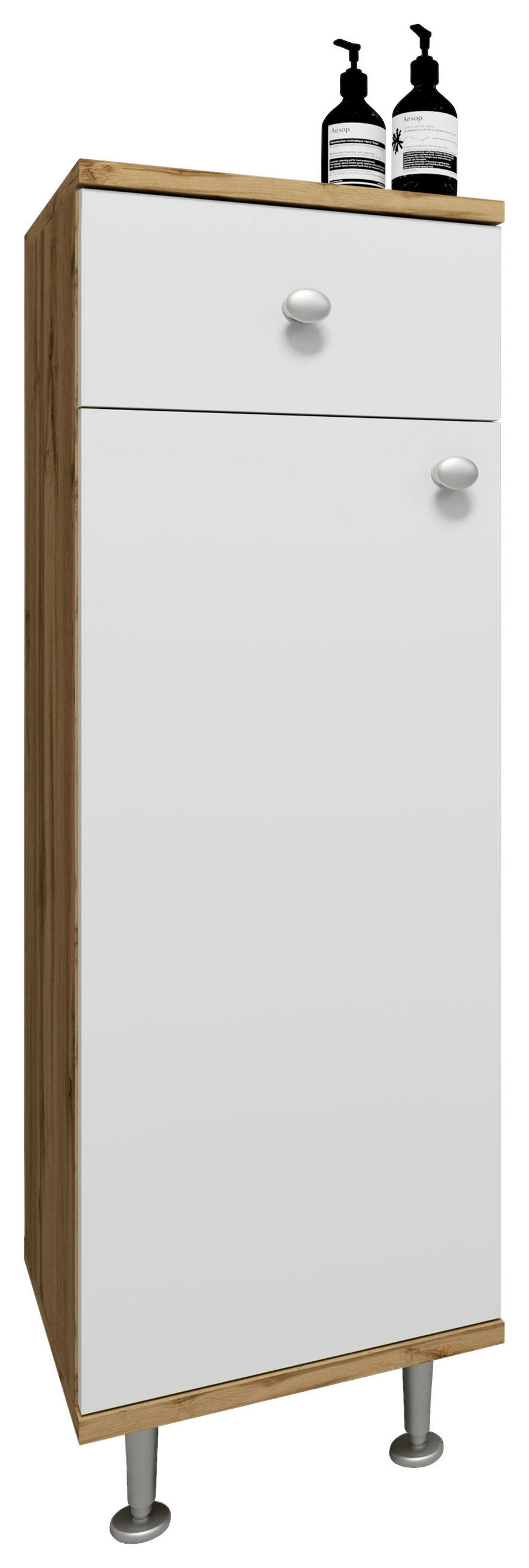 UNTERSCHRANK 30/95/30 cm   - Honigeiche/Silberfarben, MODERN, Holzwerkstoff/Kunststoff (30/95/30cm) - MID.YOU