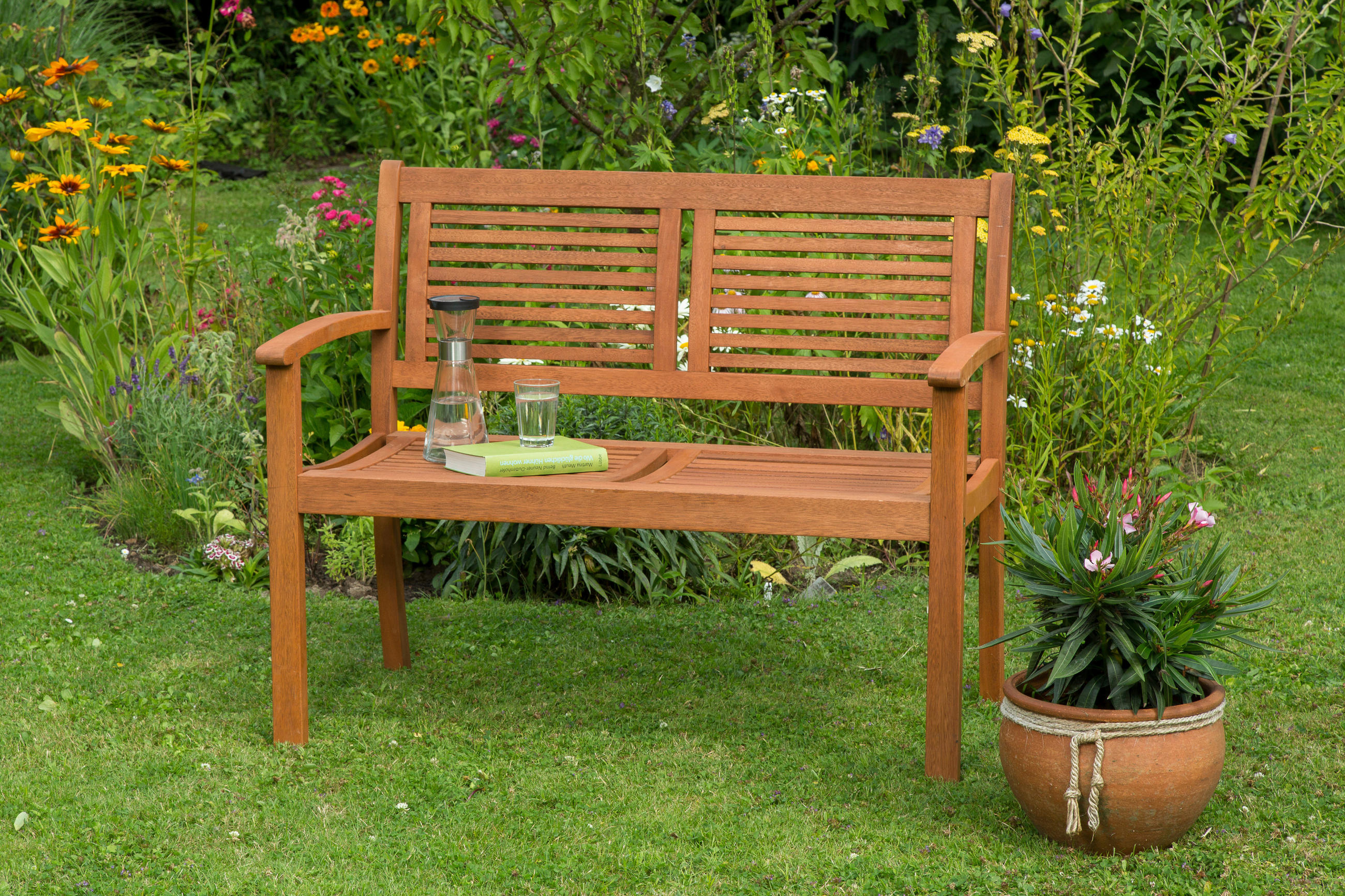 ZÁHRADNÁ LAVICA drevo - prírodná farba, Basics, drevo (110/90/58cm) - Gardenson