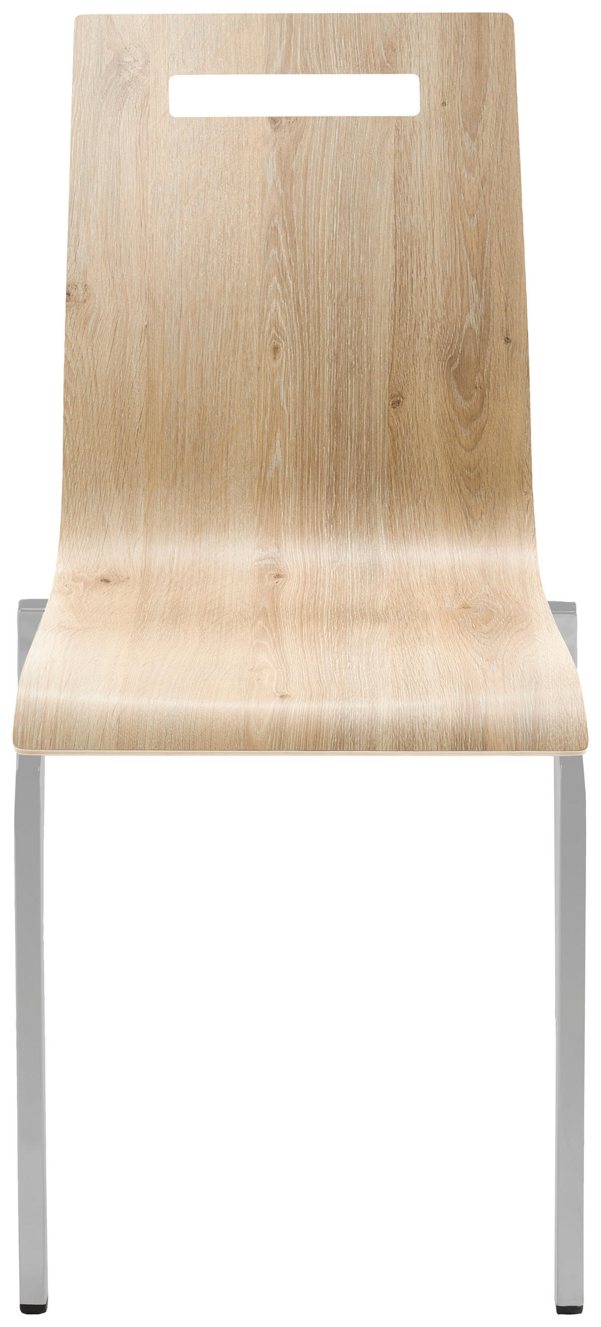 BESUCHERSTUHL Eichefarben  - Eichefarben/Silberfarben, Basics, Holz/Metall (48/87/55cm) - MID.YOU