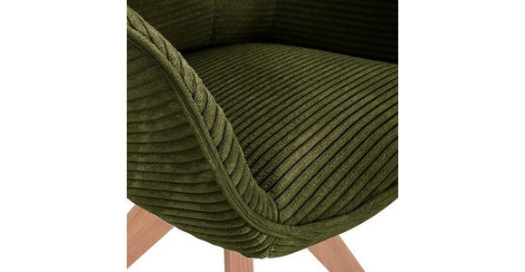 ARMLEHNSTUHL drehbar  Stoffauswahl, Typenauswahl, Sitzfläche 360° drehbar Cord  - Dunkelgrün/Eichefarben, Design, Holz/Textil (60/83/65cm) - Landscape