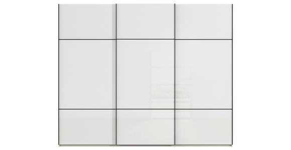 SCHWEBETÜRENSCHRANK in Weiß, Champagner - Champagner/Schwarz, KONVENTIONELL, Glas/Holzwerkstoff (242/223/68cm) - Novel