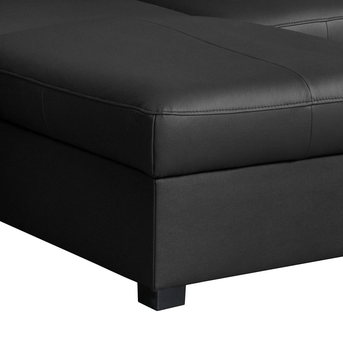ECKSOFA 168/227 cm TILO in Lederlook Schwarz Bettkasten  168/227 cm  - Schwarz, Design, Kunststoff/Textil (168/227cm) - Livetastic