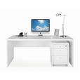 SCHREIBTISCH 180/69/75 cm Weiß Hochglanz  - Weiß Hochglanz, Design, Holzwerkstoff (180/69/75cm) - Carryhome