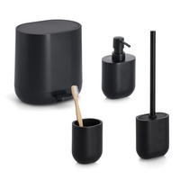 BAD-ACCESSOIRE-SET Kunststoff  - Schwarz, Basics, Kunststoff (50/35/35cm) - Zeller Present