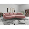 ECKSOFA in Mikrofaser Altrosa  309/199 cm  - Schwarz/Altrosa, KONVENTIONELL, Textil/Metall (309/199cm) - Sit & More