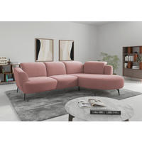 ECKSOFA in Mikrofaser Altrosa  - Schwarz/Altrosa, Konventionell, Textil/Metall (309/199cm) - Sit & More