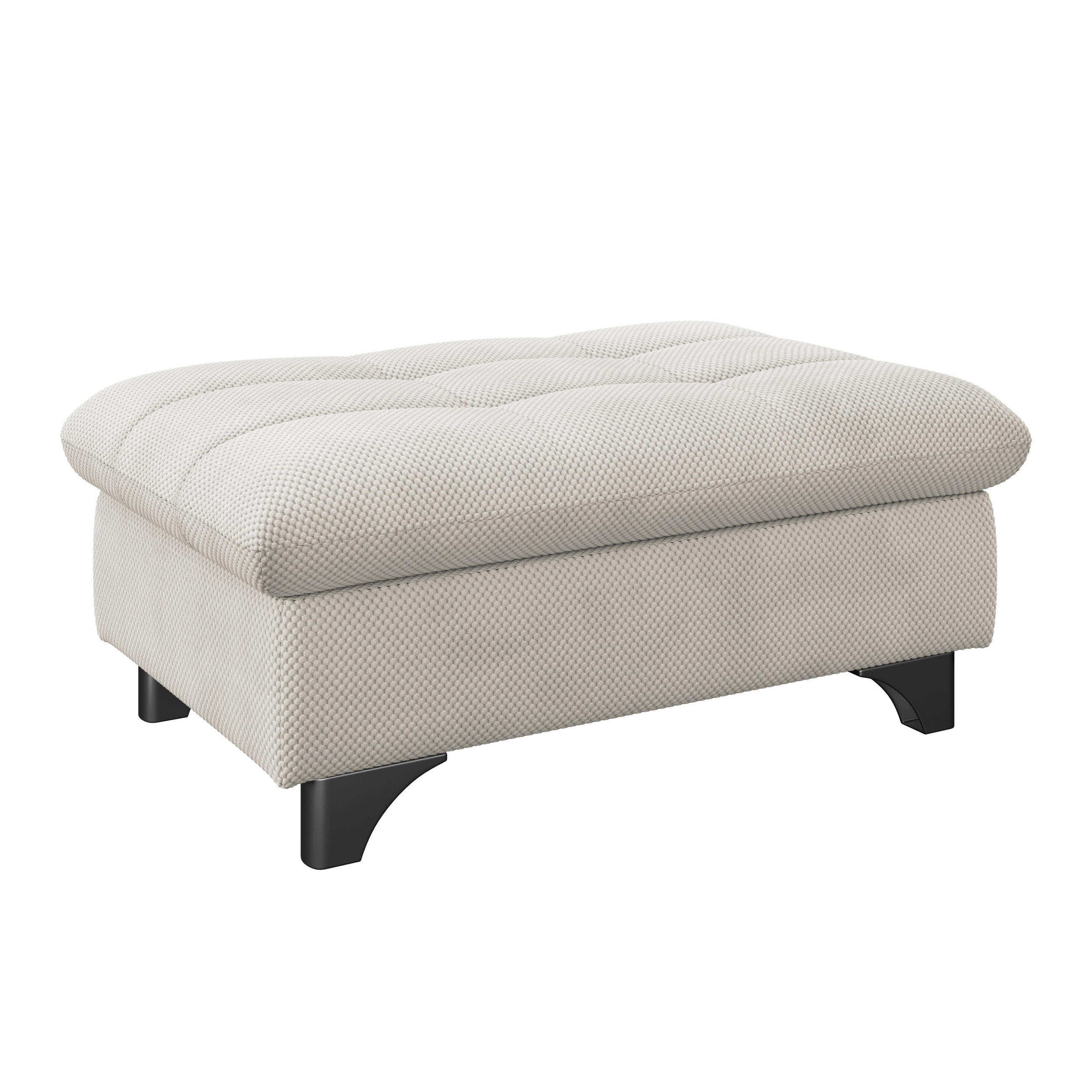 HOCKER Chenille Creme  - Chromfarben/Creme, KONVENTIONELL, Textil/Metall (108/46/108cm) - Livetastic