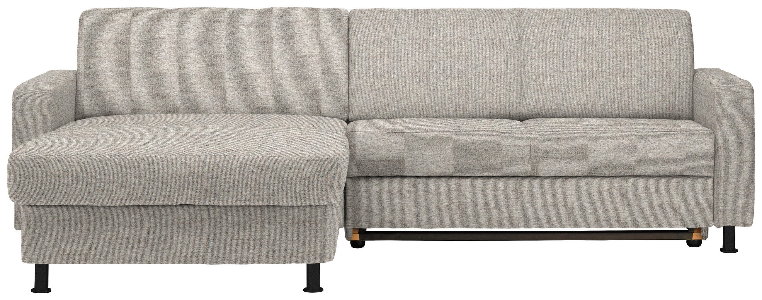 ECKSOFA in Webstoff Beige  - Beige/Schwarz, Design, Kunststoff/Textil (165/257cm) - Xora