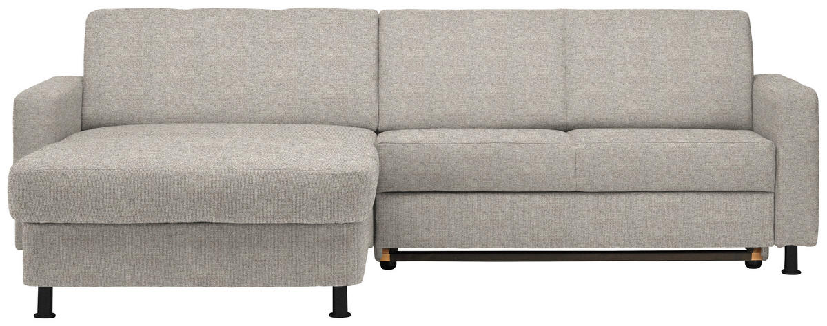 ECKSOFA in Webstoff Beige  - Beige/Schwarz, Design, Kunststoff/Textil (165/257cm) - Xora