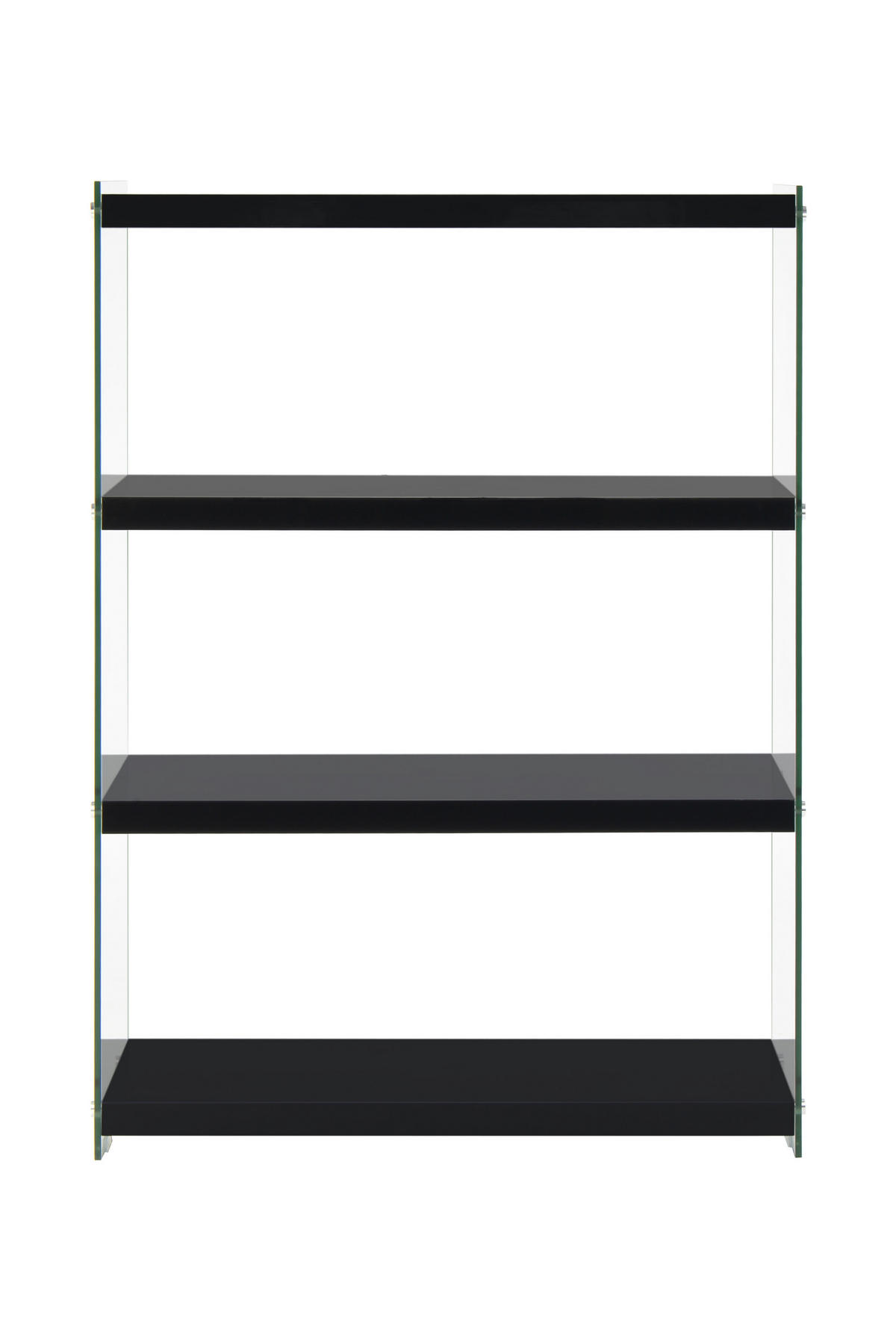 REGAL  83/113/29.5 cm Schwarz  - Schwarz, MODERN, Glas/Holzwerkstoff (83/113/29.5cm) - Kayoom