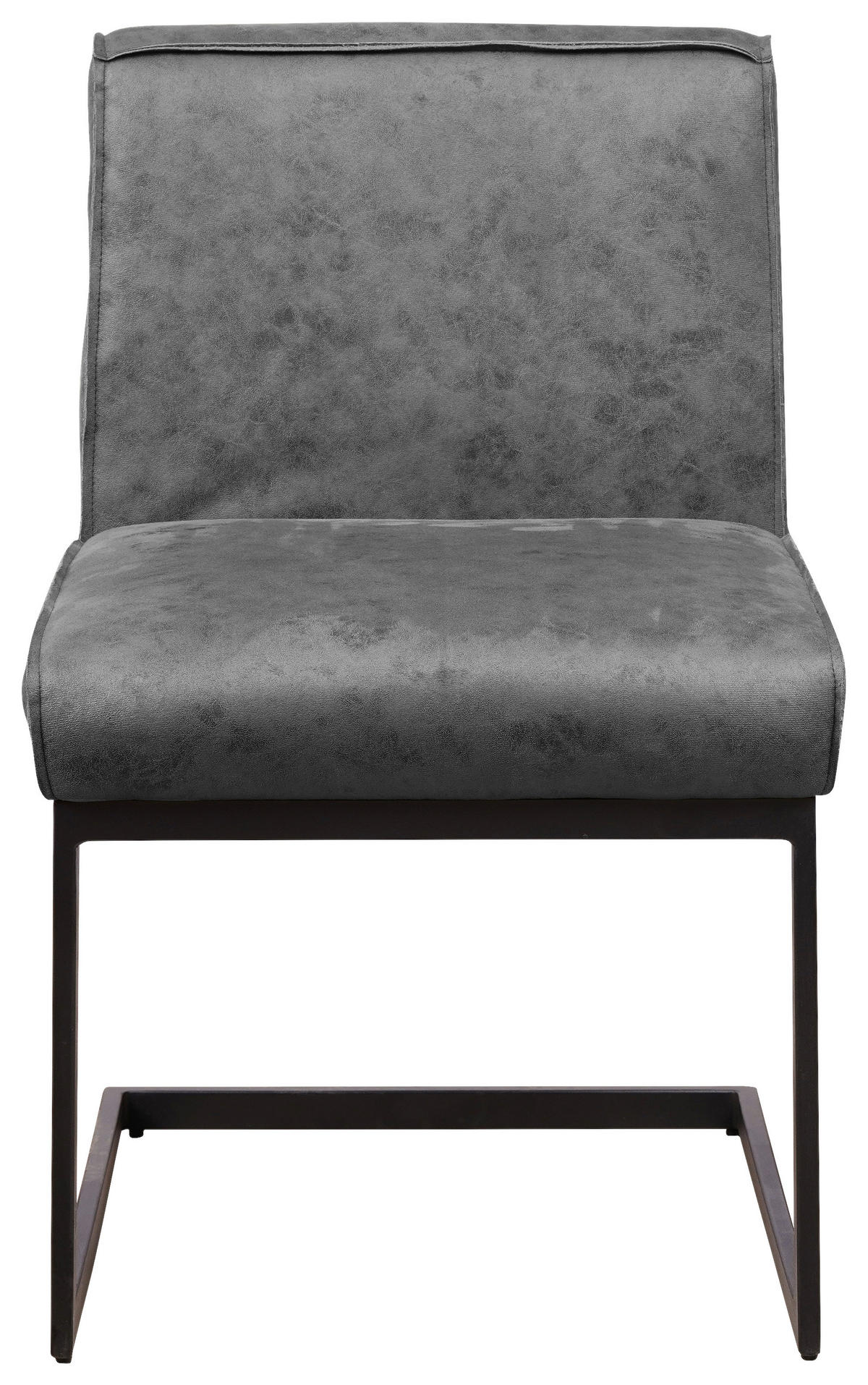 SADA STOL. S PRUŽ. PODNOŽÍM, mikrovlákno, antracitová - antracitová, Konventionell, kov/textil (53/81/61cm) - MID.YOU