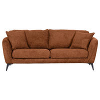 BIGSOFA in Chenille Braun  - Schwarz/Braun, Konventionell, Textil/Metall (215/70/98cm) - Carryhome