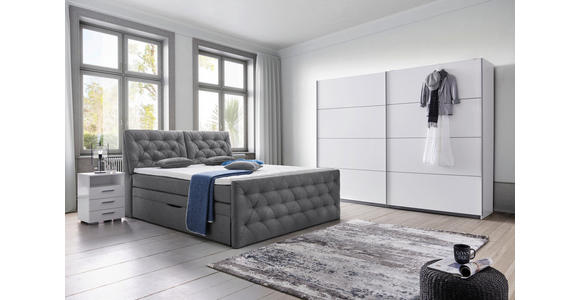 BOXSPRINGBETT 180/200 cm  in Grau  - Schwarz/Grau, KONVENTIONELL, Kunststoff/Textil (180/200cm) - Carryhome