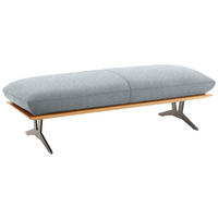 HOCKERBANK in Holz, Textil Hellgrau  - Hellgrau/Schwarz, Design, Holz/Textil (150/43/60cm) - Dieter Knoll