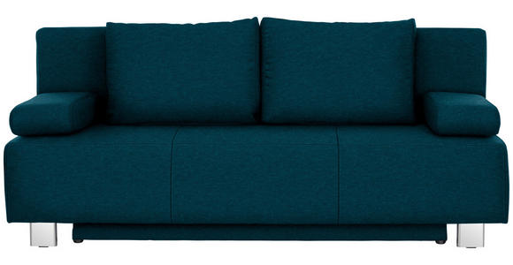 SCHLAFSOFA in Webstoff Petrol  - Chromfarben/Petrol, Design, Textil/Metall (197/88/89cm) - Xora